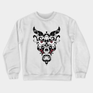 Abstract Demon Mask Crewneck Sweatshirt